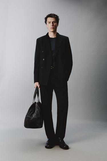 PANTALÓN TRAJE CON LANA - Verde oscuro de Zara