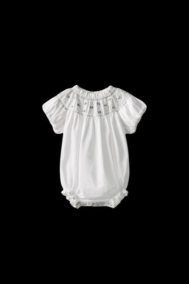 1-18 MESES/ PELELE FLORES BORDADAS LIMITED EDITION - Blanco de Zara - Imagen 0