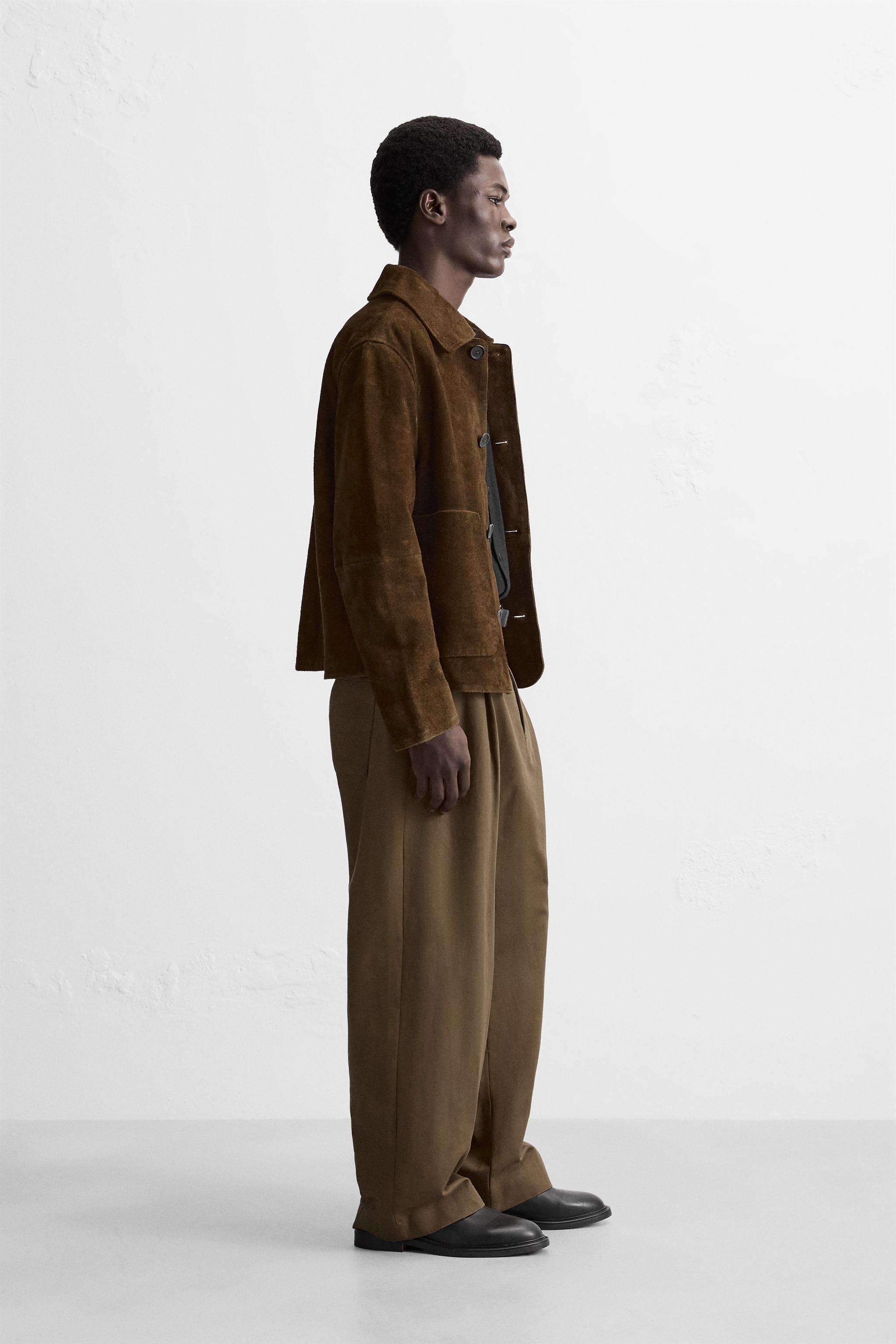 COTTON - LINEN BALLOON FIT TROUSERS - Brown | ZARA Australia
