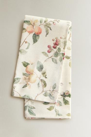 BOTANICAL PRINT NAPKINS (PACK OF 2) - Greens by Zara