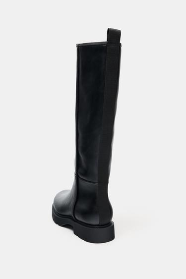 BOTA DETALLE PESPUNTE - Negro de Zara