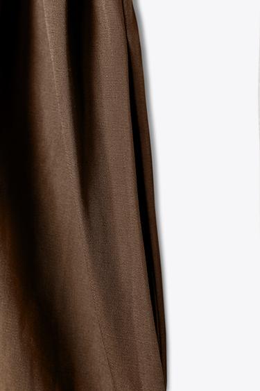 MIDIKLEID MIT ZIERFALTEN ZW COLLECTION - Braun von Zara