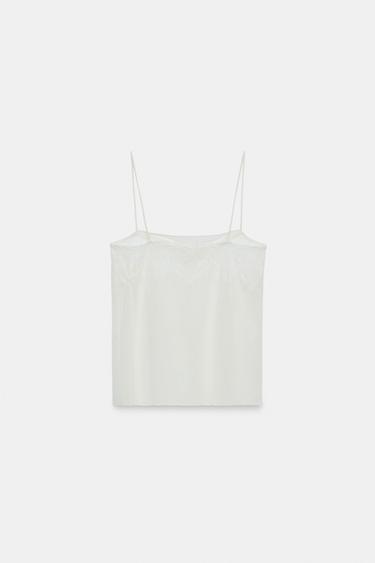TOP DENTELLE - Blanc cassé de Zara - Image 6