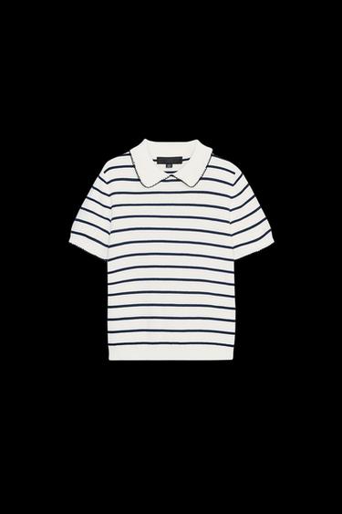 Zara CONTRAST TRIM KNIT TOP - striped - Image 0