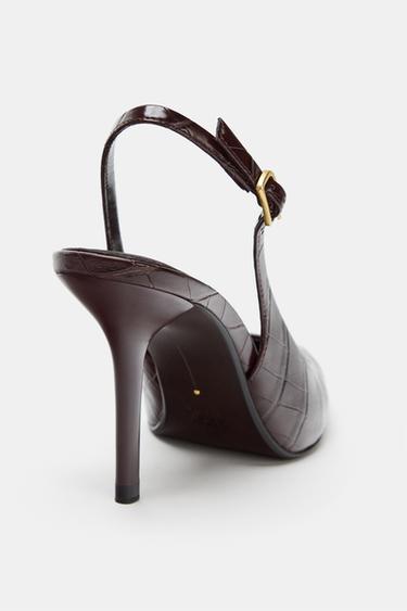 CHAUSSURES OUVERTES À L'ARRIÈRE AVEC RELIEF - Bordeaux de Zara - Image 5