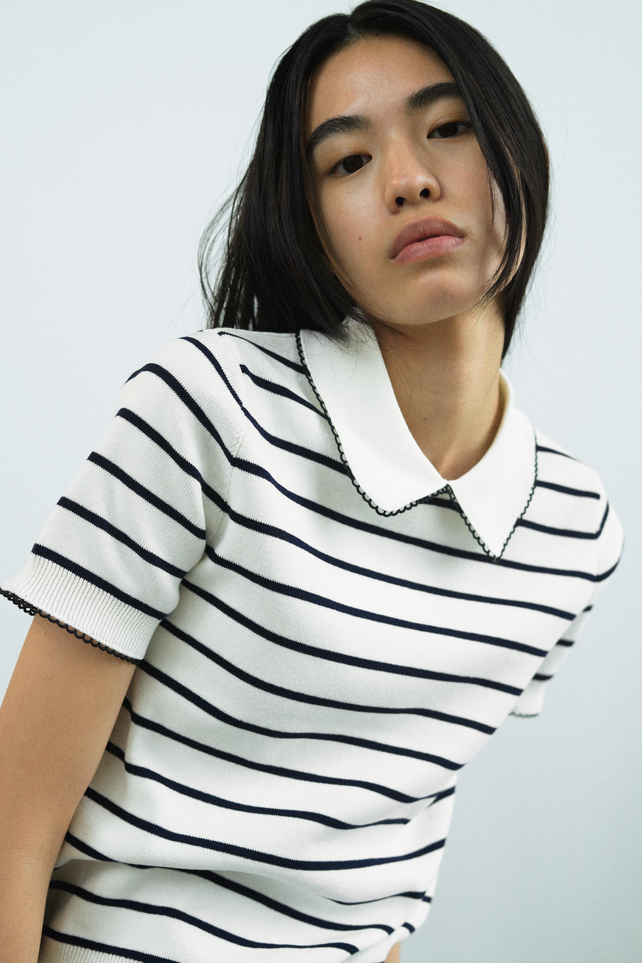 本日限定お値下げ 新品タグ付き zara パイピングニットポロ
