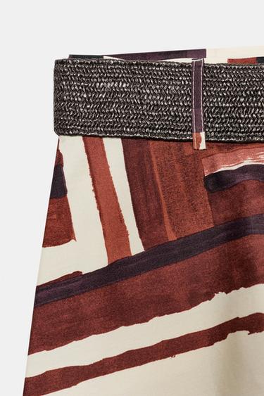 JUPE IMPRIMÉE CEINTURÉE - Multicolore de Zara - Image 7