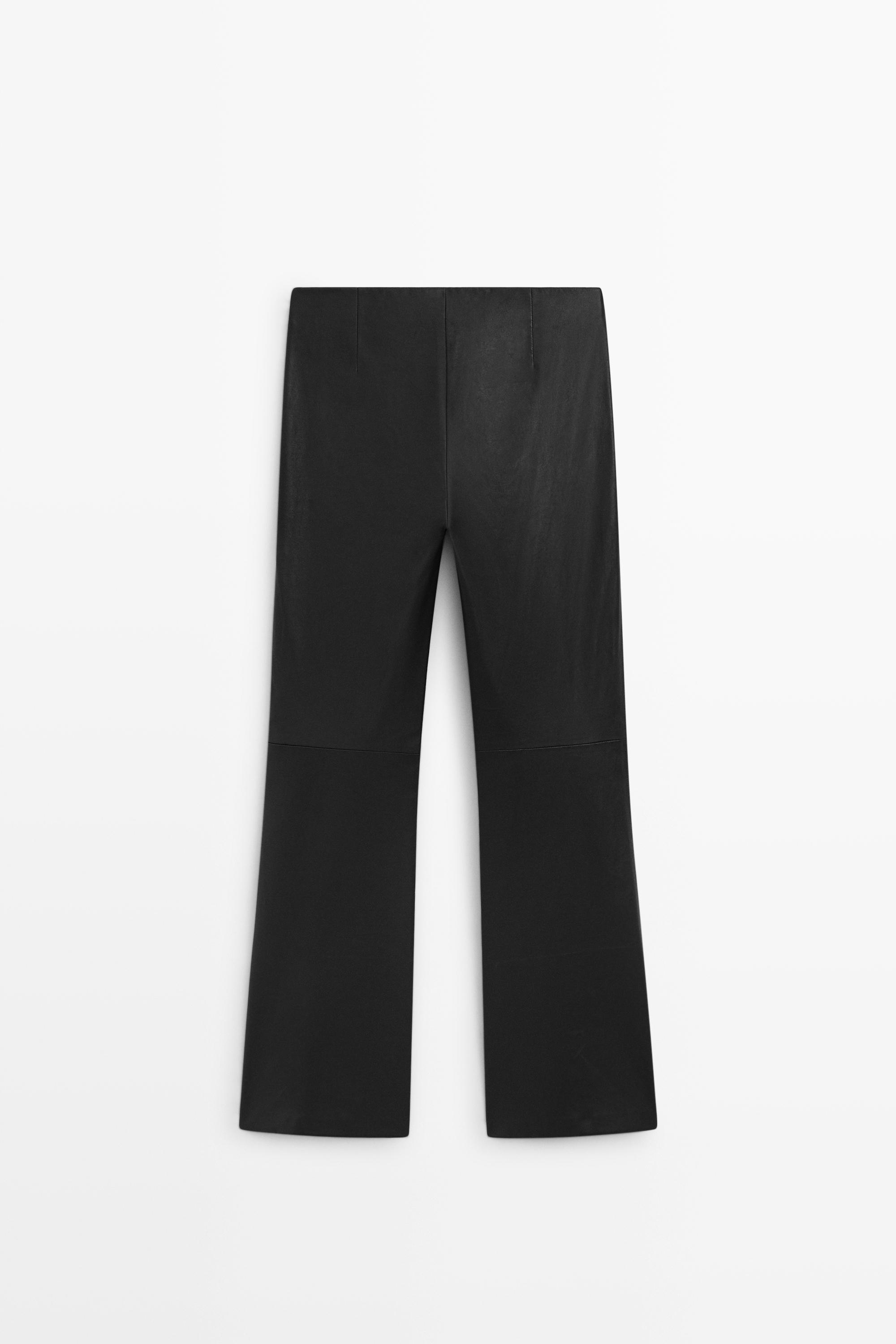 Nappa leather flare fit leggings