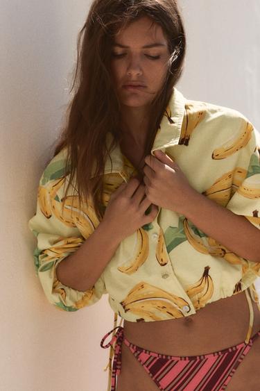 FRUIT PRINT SHORT JACKET - yellow by Zara - Image 0