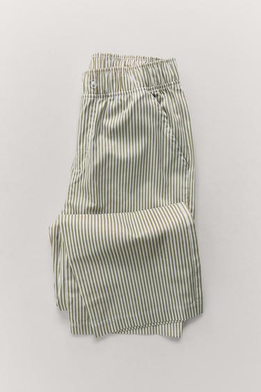 Zara 6-14 YEARS / STRIPED PAJAMAS - Green