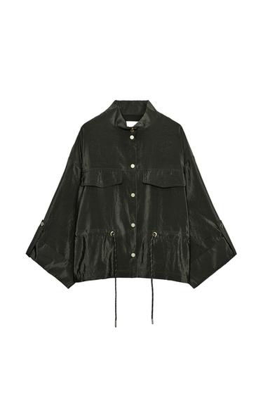 CAZADORA SATINADA BOLSILLOS - Khaki de Zara