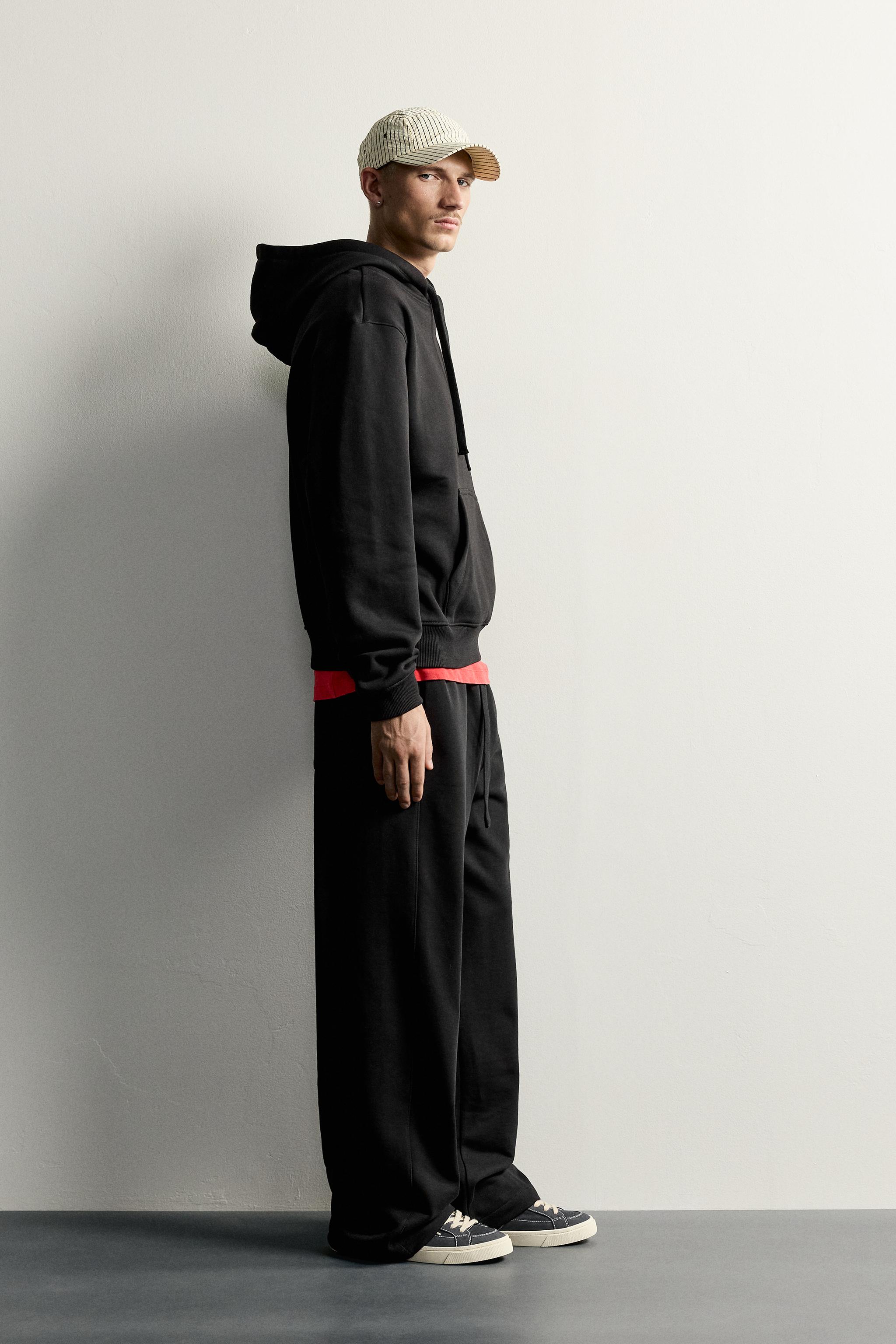 Мужские брюки Zara BASIC STRAIGHT-FIT JOGGER PANTS — фото 4