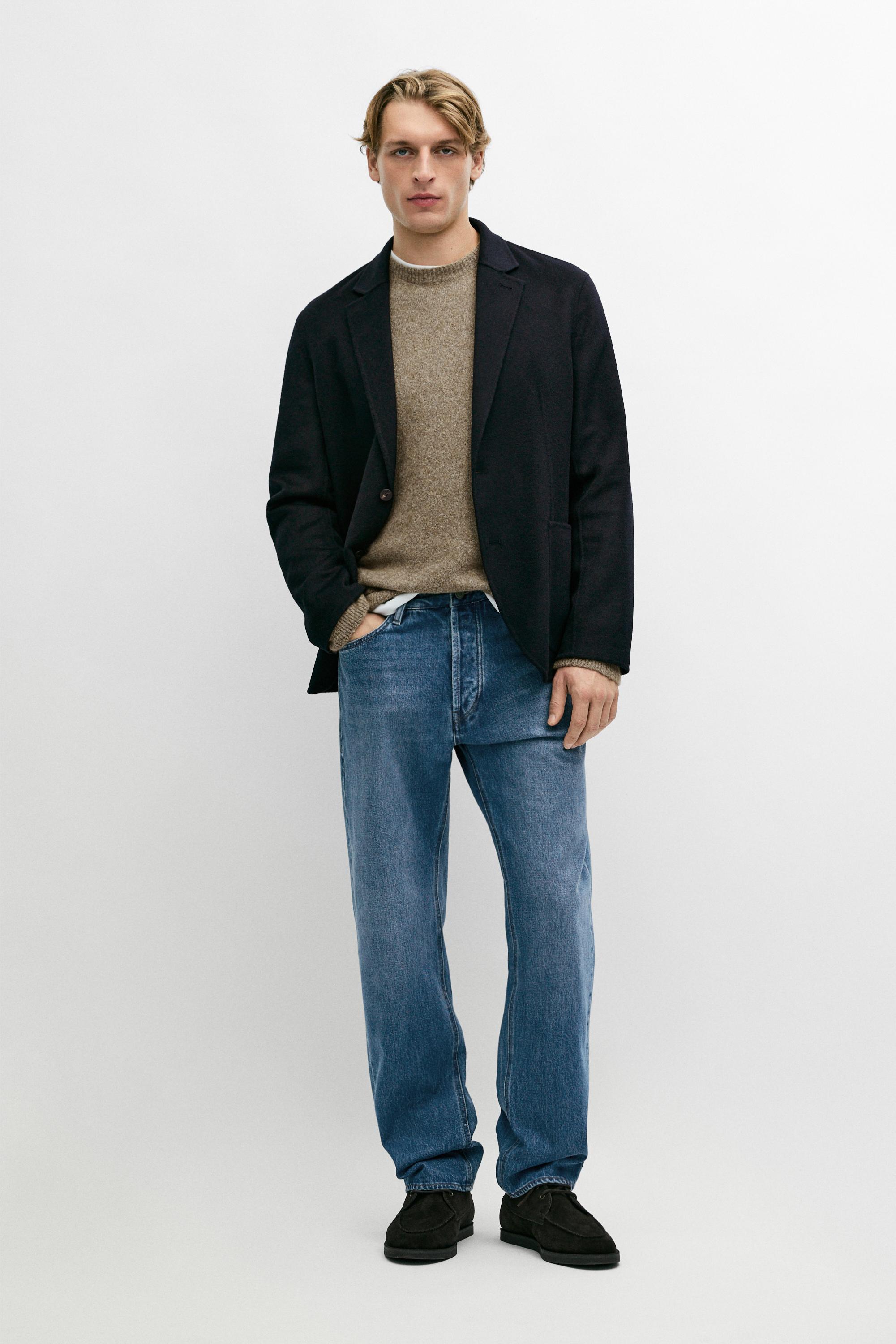 Double-faced wool blend blazer