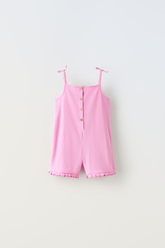 JUMPSUIT WITH BUTTONED STRAPS - Pink | ZARA Ireland