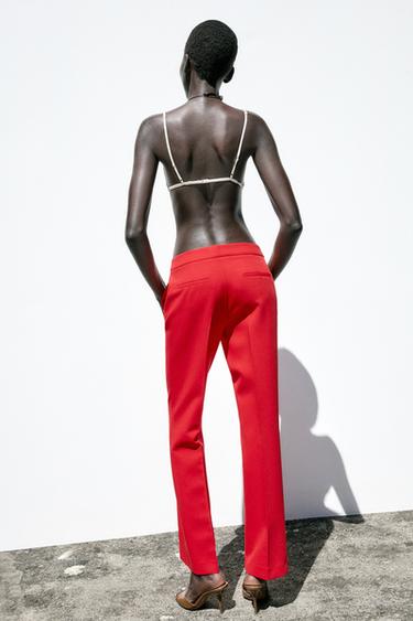 PANTALON FLARE - Rouge de Zara - Image 4