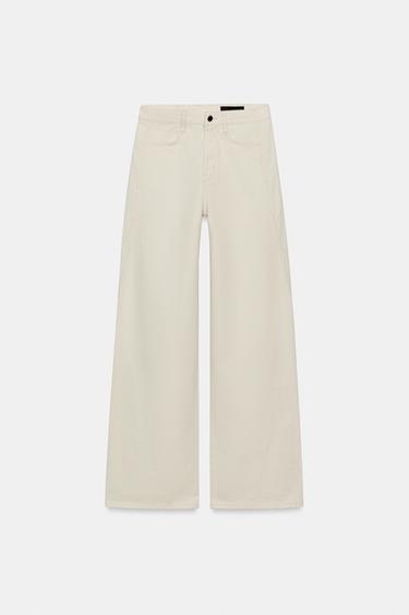 Z1975 HIGH-WAIST WIDE-LEG JEANS - Ecru by Zara - Image 5