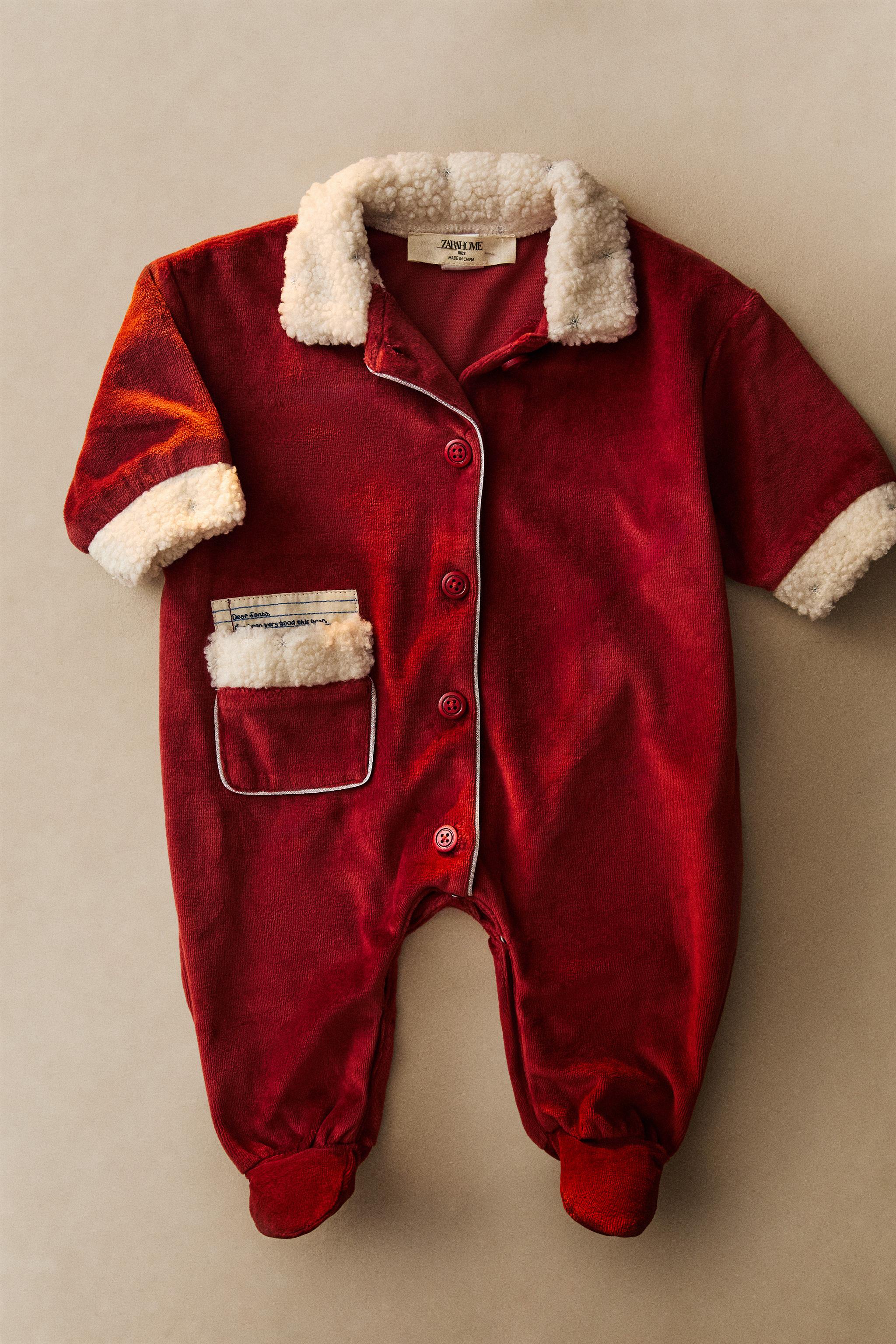 BABY SANTA CLAUS CHRISTMAS FOOTED ROMPER