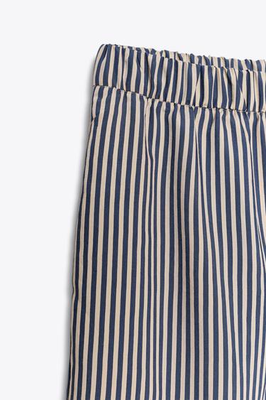 PANTALON FLUIDE RAYURES ZW COLLECTION - Bleu / Blanc de Zara - Image 10