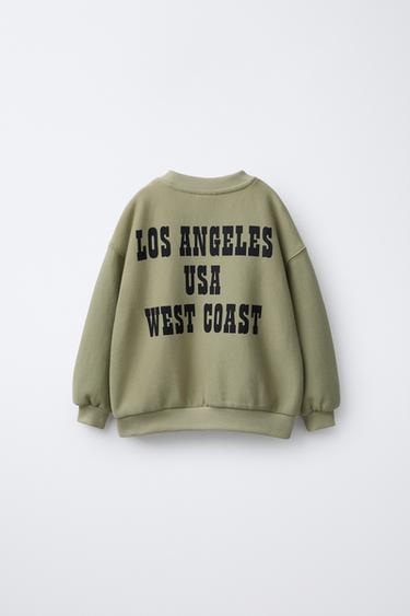 SLOGAN PRINT SWEATSHIRT - Light khaki by Zara