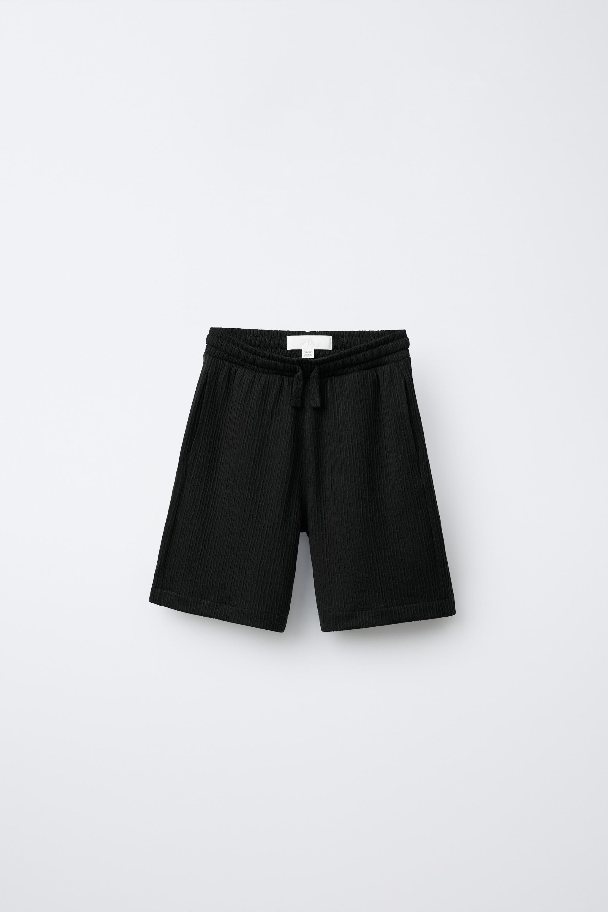 BOWLING SHIRT AND TEXTURED BERMUDA SHORTS SET WITH LABEL