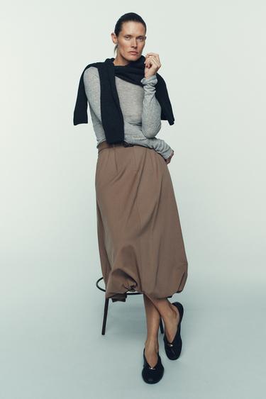 BALLERINES EN CUIR AVEC APPLIQUE - Noir de Zara