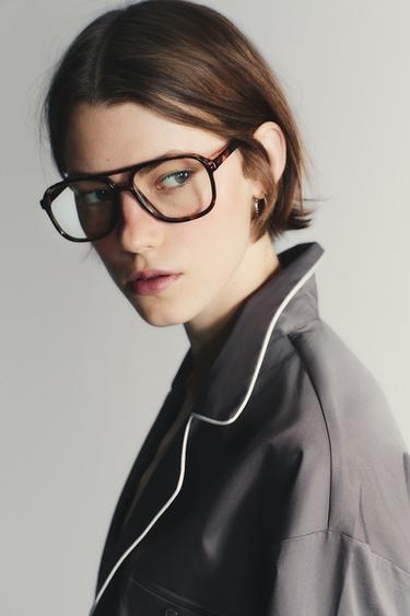 CHEMISE EN POPELINE LISERÉ - bleu pétrole délavé de Zara - Image 5