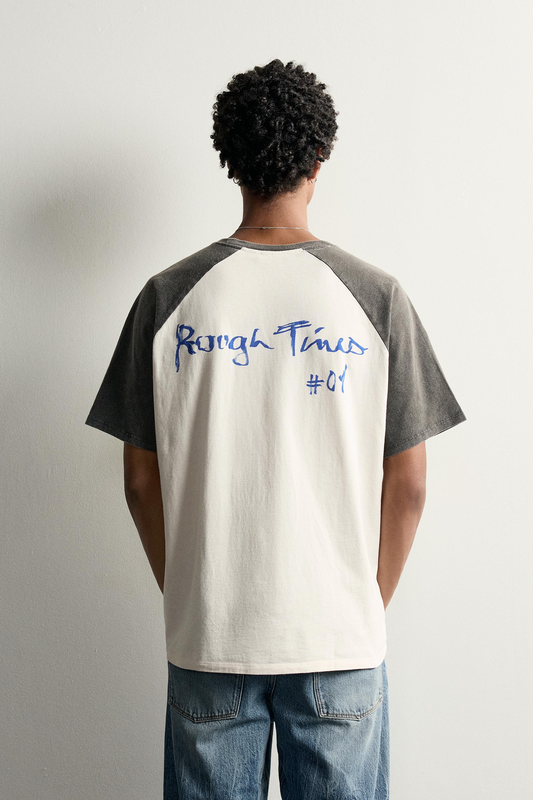 COLOR BLOCK TEXT T-SHIRT