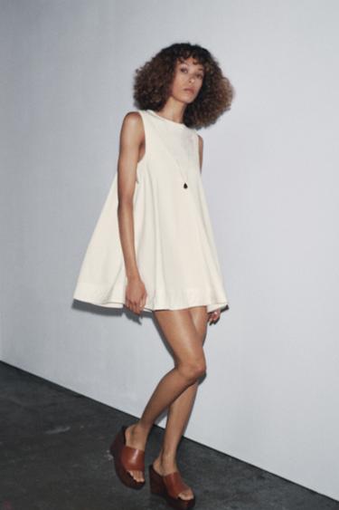 COMBINED MINI DRESS - Ecru by Zara