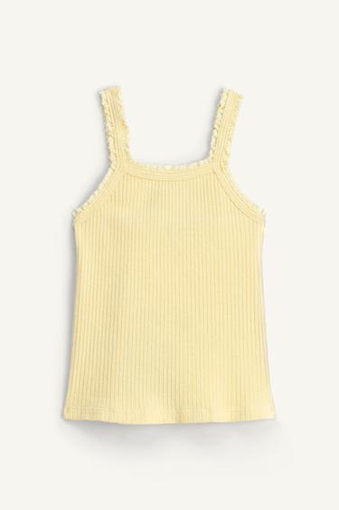 CAMISETA TIRANTES RIB LIMITED EDITION - Amarillo claro de Zara