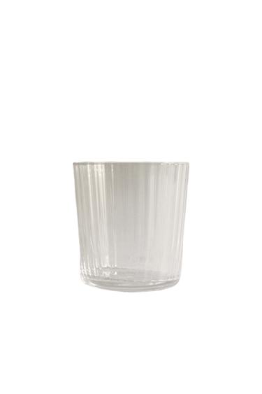 GLASS TUMBLER WITH LINE DESIGN - Transparent by Zara