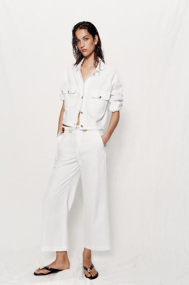 CULOTTES WITH GOLD BUTTONS - White by Zara - Image 0