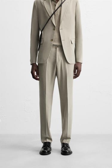 PANTALON DE COSTUME À CARREAUX - Grisâtre de Zara - Image 1