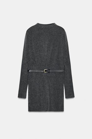 Zara 柔軟繫腰帶連身裙 - 煤灰色