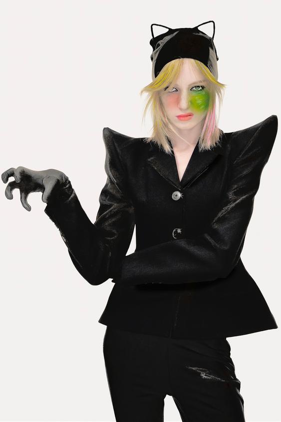 CATS HIGH-SHOULDER TAILORED BLAZER - Black by Zara - Image 0