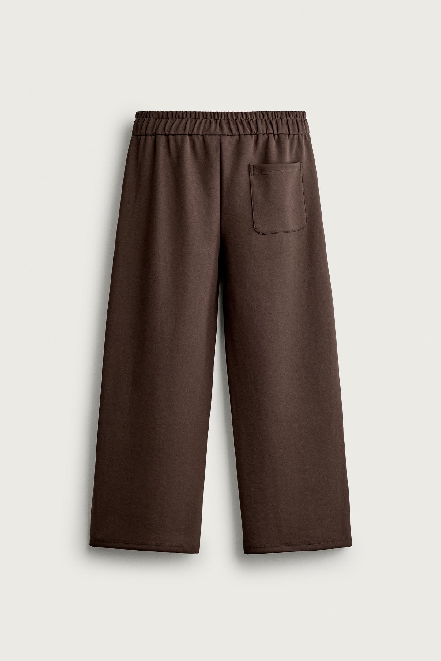 Мужские брюки Zara Relaxed Fit Track Pants, цвет: Коричневый — фото 8