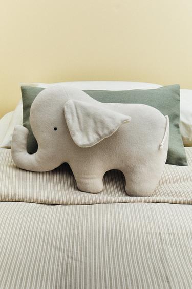 CHILDREN'S ELEPHANT CUSHION - Grey by Zara
