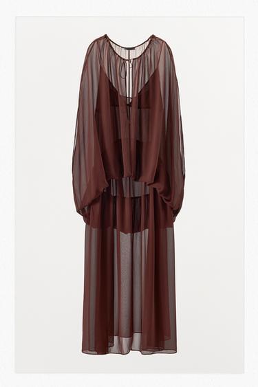 FLOWING MAXI DRESS - Brown by Zara