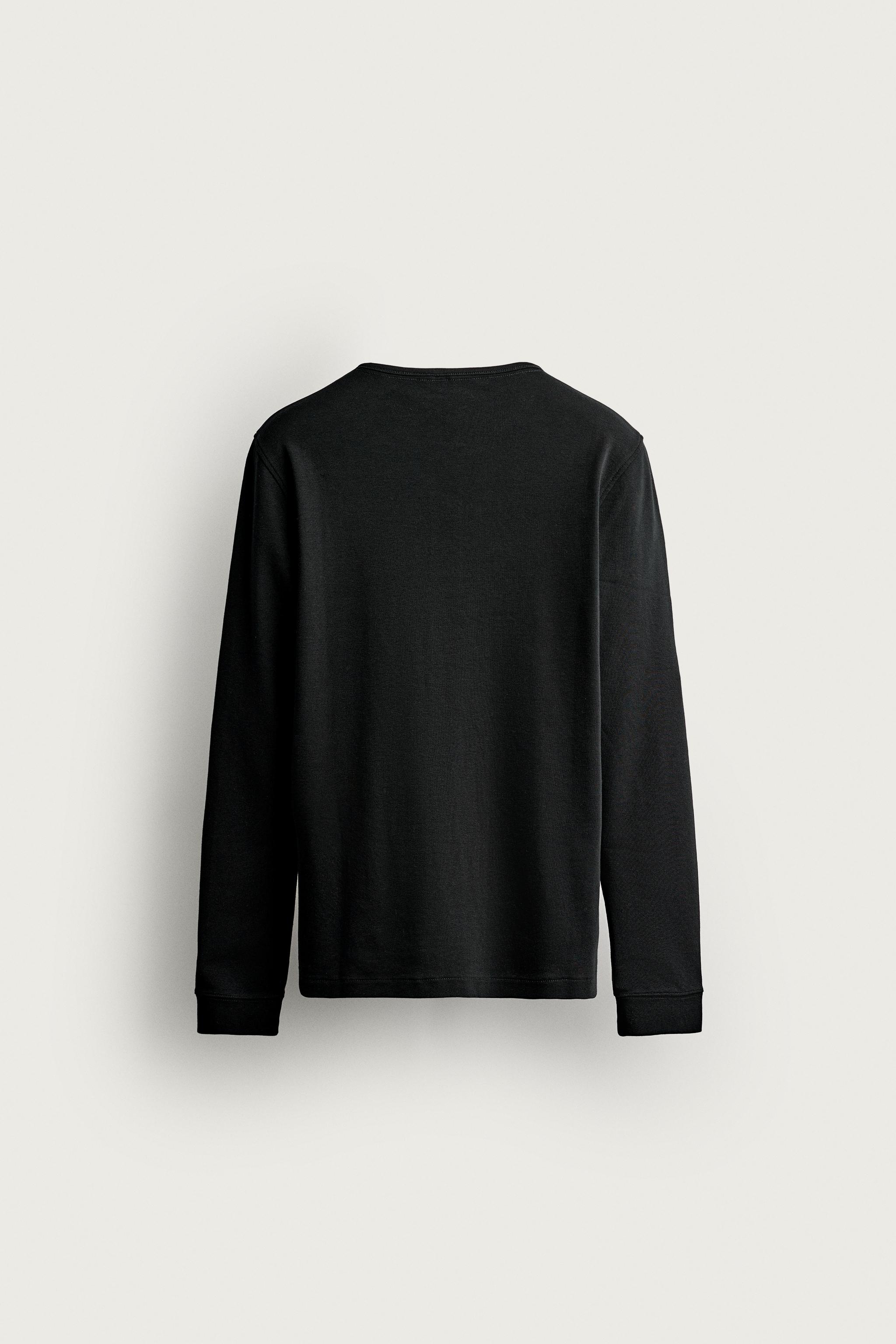 ヘンリーネック Tシャツ - ブラック | ZARA Japan / 日本