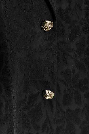 BLAZER JACQUARD ÉPAULETTES - Noir de Zara - Image 7