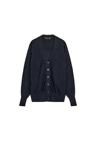 BATWING SLEEVE KNIT CARDIGAN - Navy blue by Zara