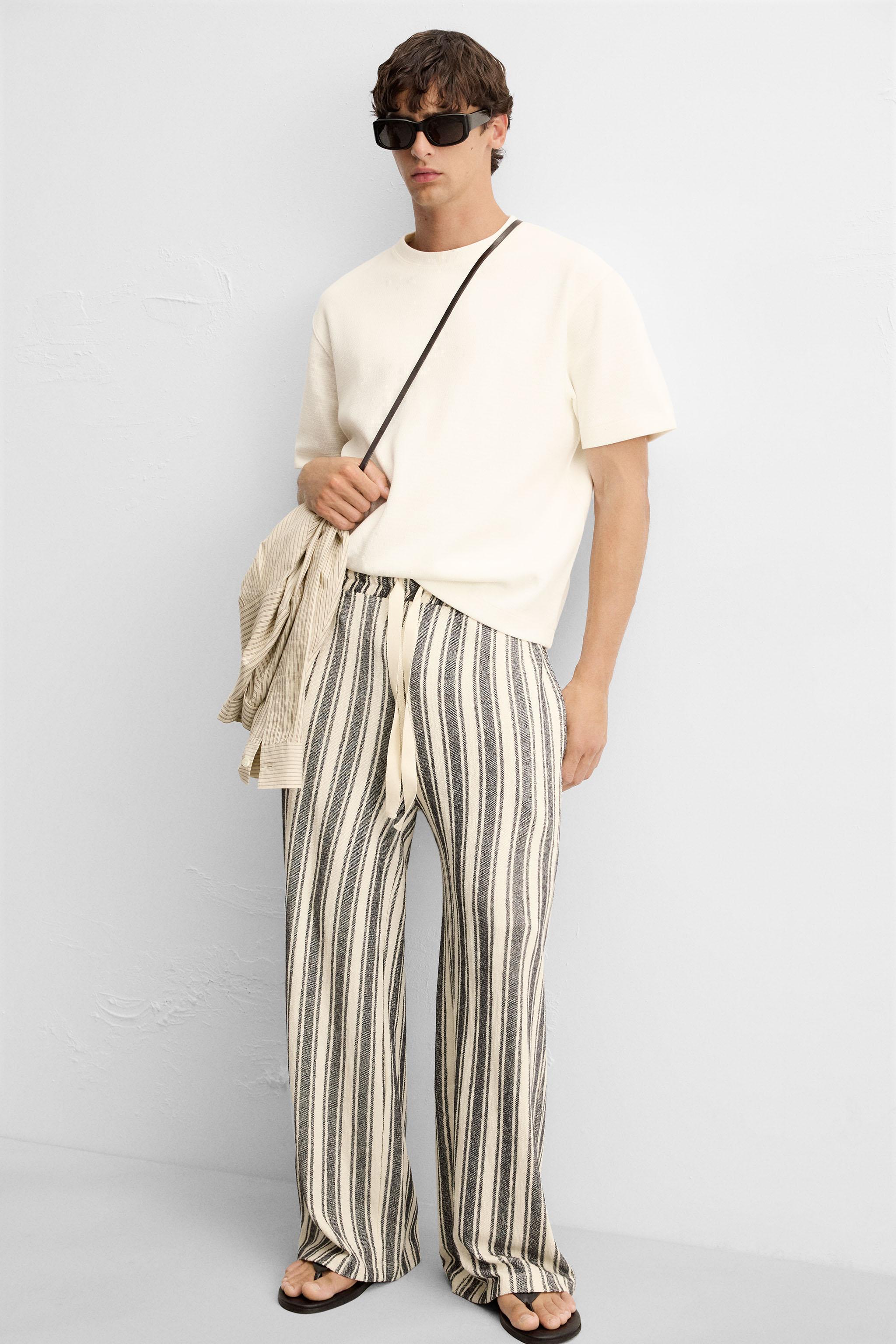 PANTALON JACQUARD RAYURES