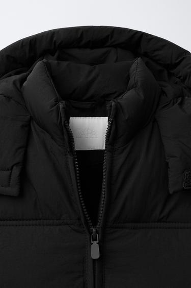 WATER-REPELLENT HOODED PADDED JACKET - Black by Zara - Image 3
