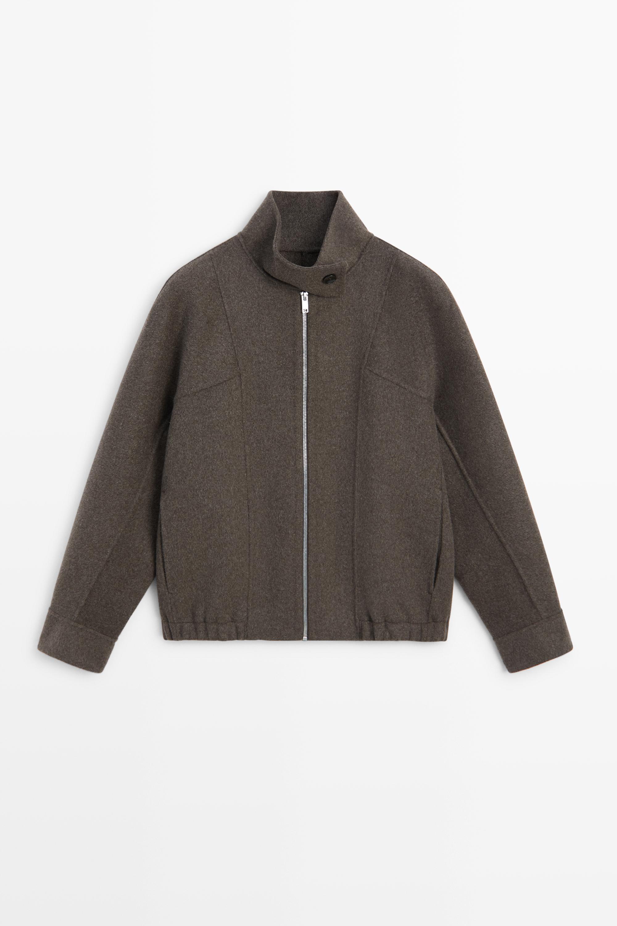 Blouson bomber en mélange de laine