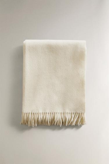 CASHMERE THROW - Ecru by Zara
