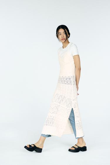 POINTELLE KNIT MAXI DRESS - Ecru by Zara