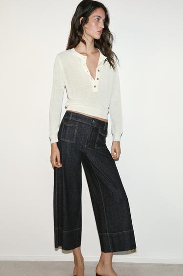 PANTALON Z1975 CULOTTE DENIM - Negro de Zara