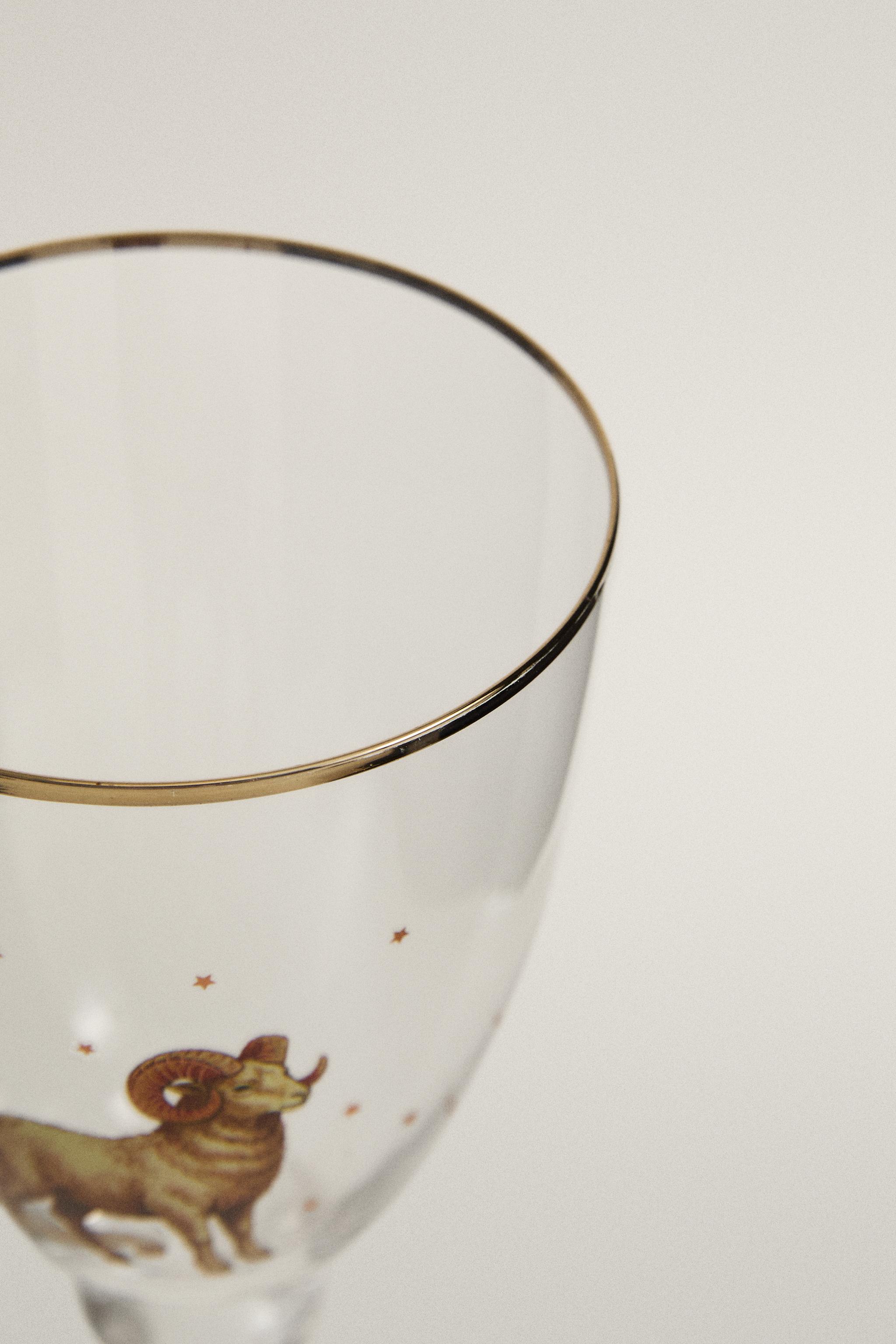 ARIES ZODIAC WINE GLASS | MARISA BERENSON — Transparent