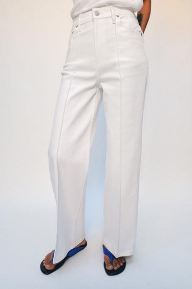 JEAN ZW COLLECTION LARGE TAILLE HAUTE - Blanc cassé de Zara - Image 1