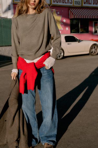 PLAIN KNIT JUMPER - Mid-mink by Zara