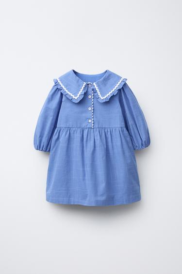 100% LINEN DRESS WITH RUFFLES